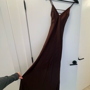 Zara Chocolate Brown Backless Dress